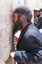 Jewish Orthodox praying near the Western Wall in Jerusalem, Israel Royalty Free Stock Photo