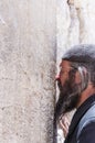 Jewish Orthodox praying near the Western Wall in Jerusalem, Israel Royalty Free Stock Photo