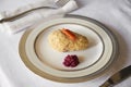 Jewish passover appetiser of gefilte fish and horseradish