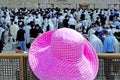 Jewish people pray at the Kotel Wailng Western wall during the Passover Holiday