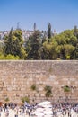 Jewish people praying against the Western Wall in Jerusalem Royalty Free Stock Photo