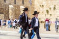 Jewish people praying against the Western Wall in Jerusalem Royalty Free Stock Photo