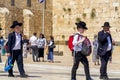 Jewish people praying against the Western Wall in Jerusalem Royalty Free Stock Photo