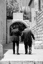 Jewish people read prayer near western wailing wall