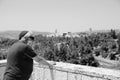 Jewish people read prayer near western wailing wall