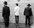 Jewish people read prayer near western wailing wall Royalty Free Stock Photo