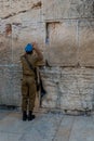 Jewish pray at the wall in jerusalem Royalty Free Stock Photo