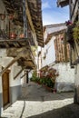 Jewish quarter of the town of HervÃ¡s in the province of CÃ¡ceres, Spain with its narrow white streets Royalty Free Stock Photo