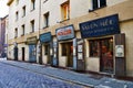 Jewish quarter typical street and restaurant, Kazimierz Poland, Krakow