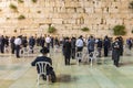 Jewish Quarter of the Western Wall Plaza, with people praying at the Wailing Wall, Old City, Jerusalem, Israel, Middle East Royalty Free Stock Photo