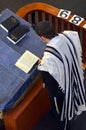 Jewish rabbi read Torah