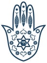 Jewish sacred amulet - hamsa or Miriam hand Royalty Free Stock Photo