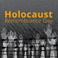 Jewish star with barbed wire and candles, International Holocaust Remembrance Day poster, January 27. World War II Remembrance Day