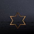 Jewish star with barbed wire and one candle, International Holocaust Remembrance Day poster, January 27 Royalty Free Stock Photo