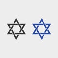 Jewish Star of David isolated vector element icon isolated on grey background Royalty Free Stock Photo