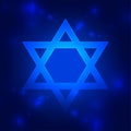 jewish star of david religious background with shiny effect
