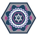 Jewish star design with chai symbol Royalty Free Stock Photo