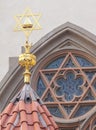 The Jewish Star on the exterior of the Maisel Synagogue, Prague Royalty Free Stock Photo