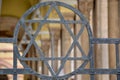 The Jewish star in a fence at a Synagogue in Budapest Royalty Free Stock Photo
