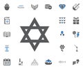 Jewish Holiday Hanukkah icons set. Vector illustration Royalty Free Stock Photo