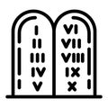 Jewish stones icon, outline style