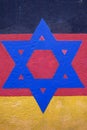 Jewish symbol painted over german flag