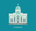 Jewish synagogue in Astana, Kazakhstan. Vector illustration for religious building design.