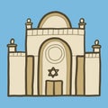 Jewish synagogue icon, hand drawn style