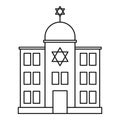 Jewish synagogue icon, outline style