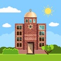 Jewish synagogue icon. Vector illustration