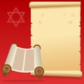 Jewish Torah Scroll and Old Parchment