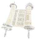 Jewish Torah Scrolls Word Cloud Art Poster Illustration