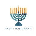Jewish traditional holiday Hannukah. Greeting card with menorah