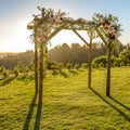 Jewish Wedding with Chuppah and scenic view Royalty Free Stock Photo