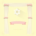 Jewish wedding elements invitation.