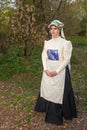 Jewish woman dressed in national costumes of the 19th century