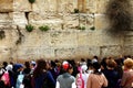 Jewish worshipers (women) pray at the Wailing Wall