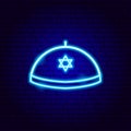 Jewish Yarmulke Hat Neon Sign