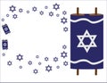 Torah scrolls and Blue star of David symbols Royalty Free Stock Photo