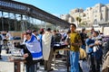 Jews Pray under Walkway to Temple Mount Royalty Free Stock Photo