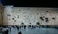 Jews Praying at the Western Wall at Night Royalty Free Stock Photo