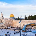 Jews Praying at the Western Wall. Travel to Jerusalem. Israel. Royalty Free Stock Photo