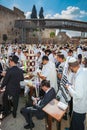 The Jews worship with prayer books Royalty Free Stock Photo