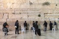 Jews worship at the stones of the Western Wall Royalty Free Stock Photo