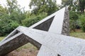 Jewsih David star shoah monument memorial landmark in park