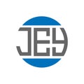 JEY letter logo design on white background. JEY creative initials circle logo concept. JEY letter design Royalty Free Stock Photo