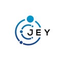JEY letter technology logo design on white background. JEY creative initials letter IT logo concept. JEY letter design Royalty Free Stock Photo
