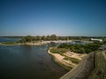 Lake Jeziorsko and marina in Peczniew, Poland. Royalty Free Stock Photo