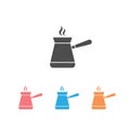 Jezve turkish coffe pot icon set. Vector isolated