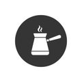 Jezve turkish coffe pot icon. Vector modern flat style